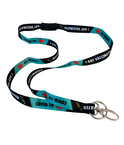 ID Avenue I Got Vaccinated Lanyard with Hook and Key Ring