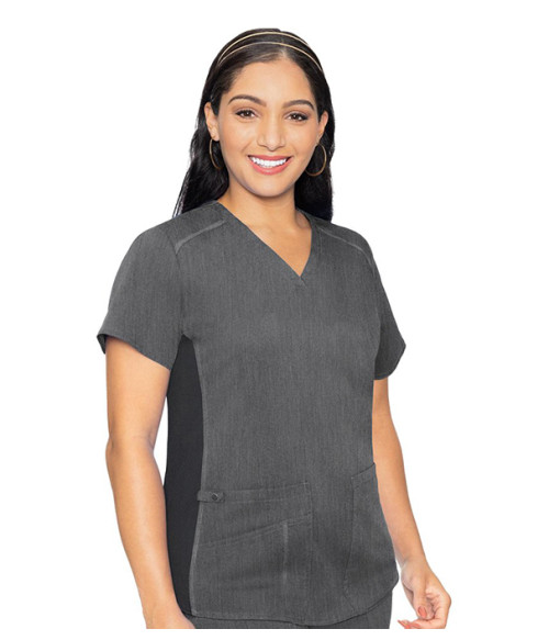 MedCouture Kerri V-Neck Shirttail Solid Scrub Top and Pant - 7459 7739