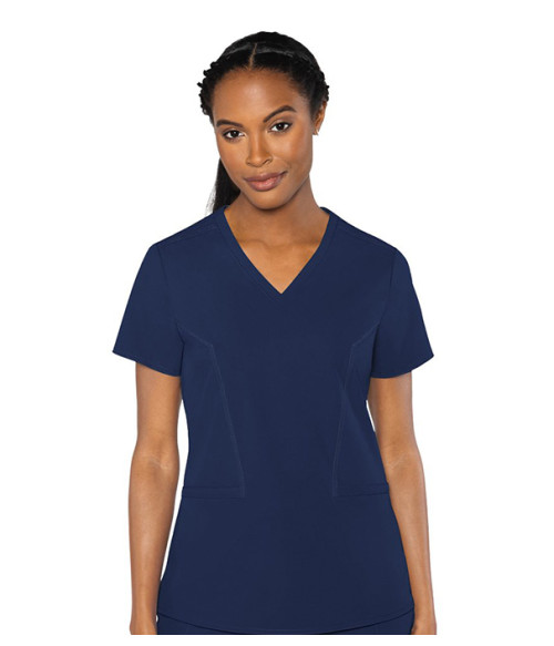 MedCouture Mirror V-Neck Solid Scrub Top with Scoop Cargo Pant - 8434 8733