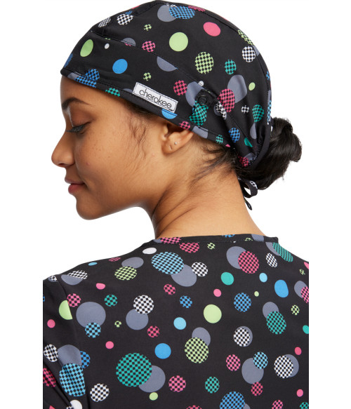Cherokee Women's Checker Dots Print Scrub Hat-CK513-CKDT
