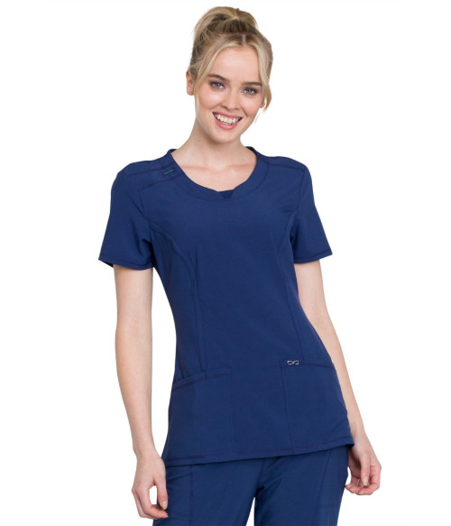 Cherokee INFINITY Women's ROUND NECK TOP with Pull-On Pants Scrub Set-2624A 1124A