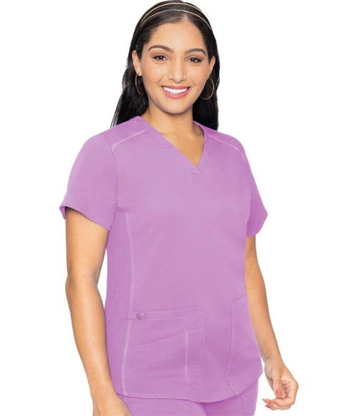 MedCouture Kerri V-Neck Shirttail Solid Scrub Top and Pant - 7459 7739